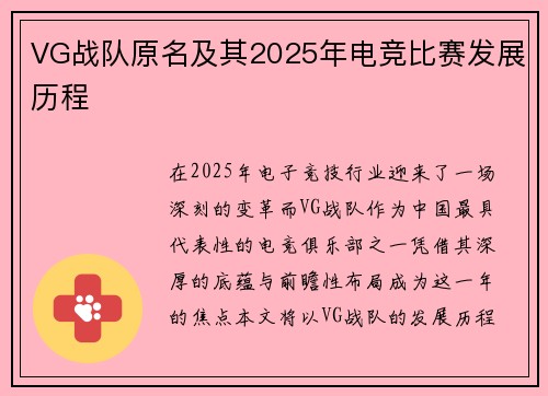 VG战队原名及其2025年电竞比赛发展历程